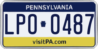 PA license plate LPO0487