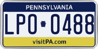 PA license plate LPO0488