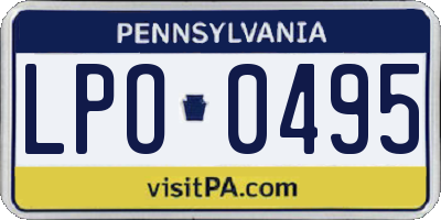 PA license plate LPO0495