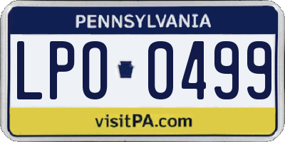 PA license plate LPO0499