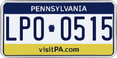 PA license plate LPO0515