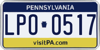 PA license plate LPO0517