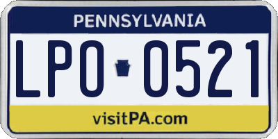 PA license plate LPO0521