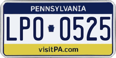 PA license plate LPO0525