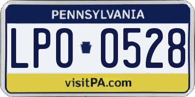PA license plate LPO0528