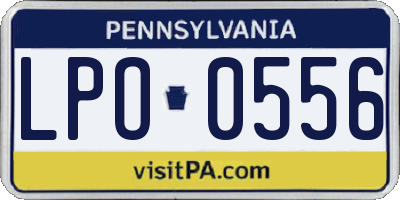 PA license plate LPO0556