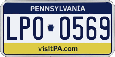 PA license plate LPO0569