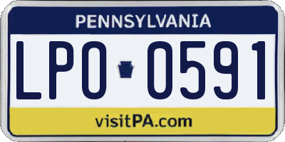 PA license plate LPO0591