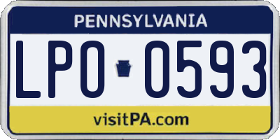PA license plate LPO0593