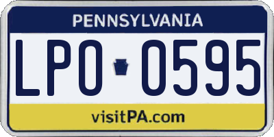 PA license plate LPO0595