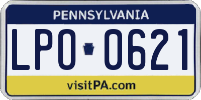 PA license plate LPO0621
