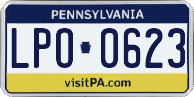 PA license plate LPO0623