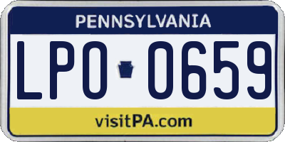 PA license plate LPO0659