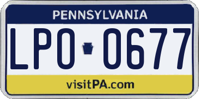 PA license plate LPO0677
