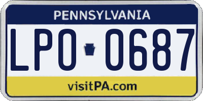 PA license plate LPO0687
