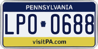 PA license plate LPO0688