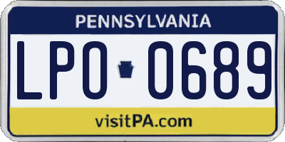 PA license plate LPO0689