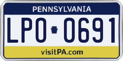 PA license plate LPO0691