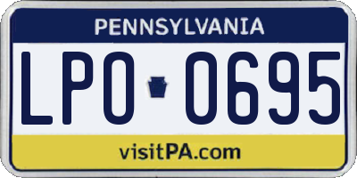 PA license plate LPO0695