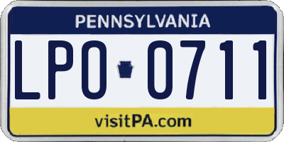 PA license plate LPO0711