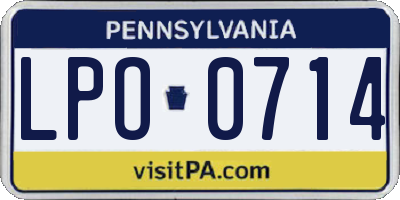 PA license plate LPO0714