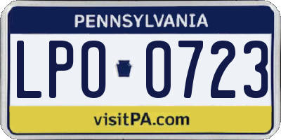 PA license plate LPO0723
