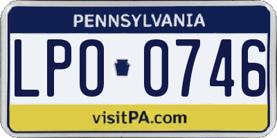 PA license plate LPO0746