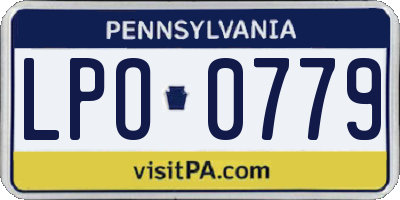 PA license plate LPO0779