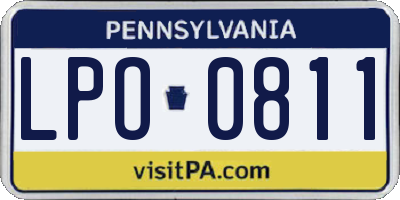 PA license plate LPO0811