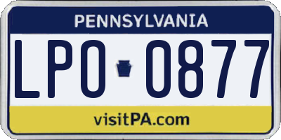 PA license plate LPO0877