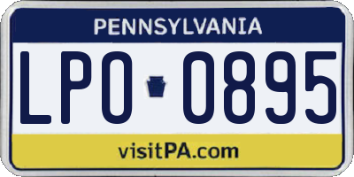 PA license plate LPO0895