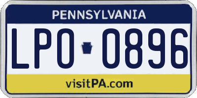 PA license plate LPO0896