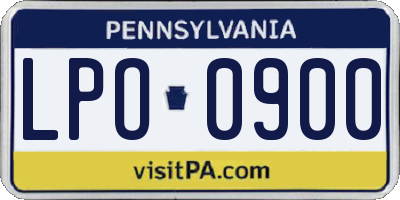PA license plate LPO0900