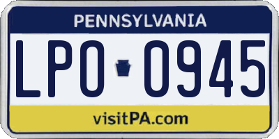 PA license plate LPO0945