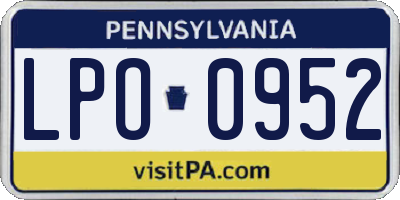 PA license plate LPO0952