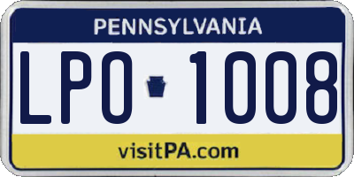 PA license plate LPO1008