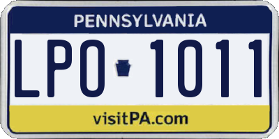 PA license plate LPO1011