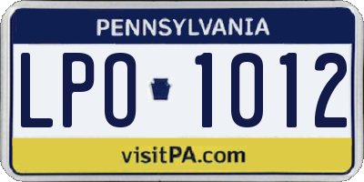 PA license plate LPO1012