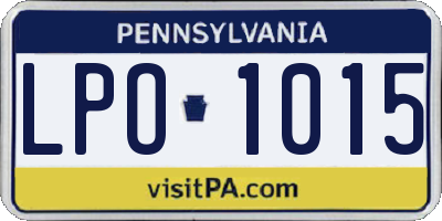 PA license plate LPO1015