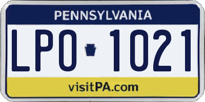 PA license plate LPO1021