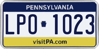 PA license plate LPO1023