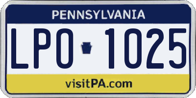PA license plate LPO1025