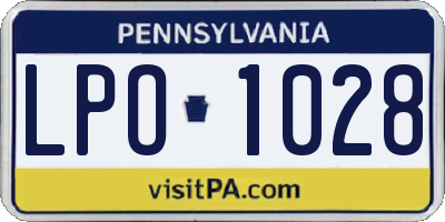 PA license plate LPO1028