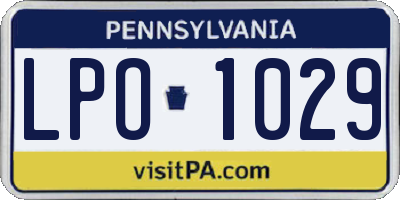 PA license plate LPO1029