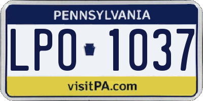 PA license plate LPO1037