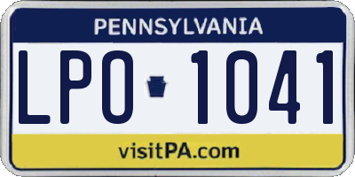 PA license plate LPO1041