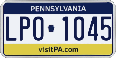PA license plate LPO1045