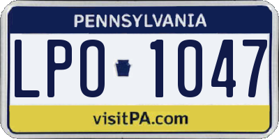 PA license plate LPO1047