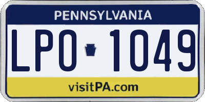 PA license plate LPO1049