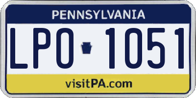 PA license plate LPO1051